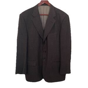 Vintage Monsieur By Givenchy Brown Mens 42R 3-Button Suit Jacket Wool Blazer
